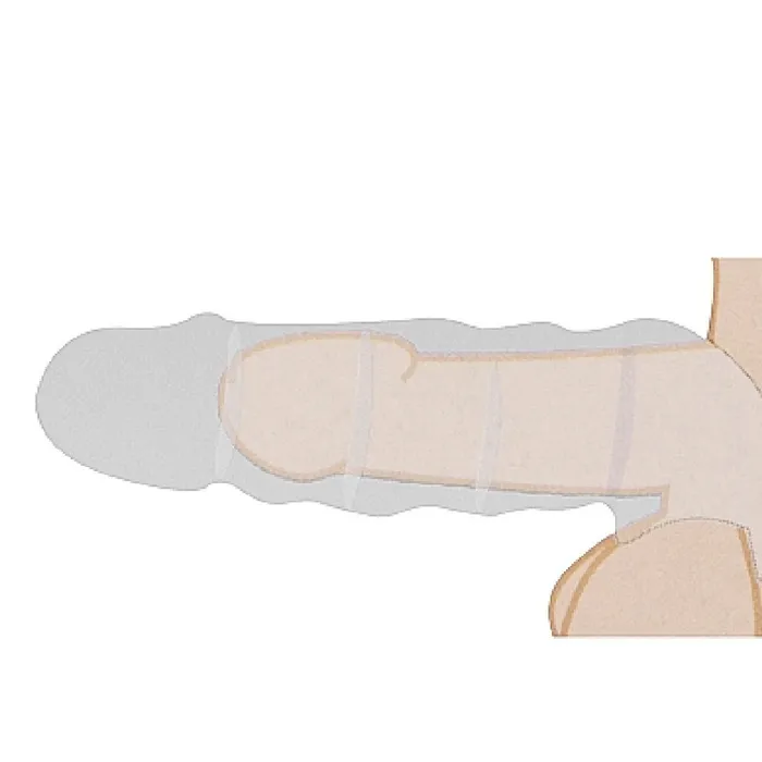 Male Sex Toys Realrock 9 Inch Penis Extender Sleeve with Ball Strap Caramel Shots