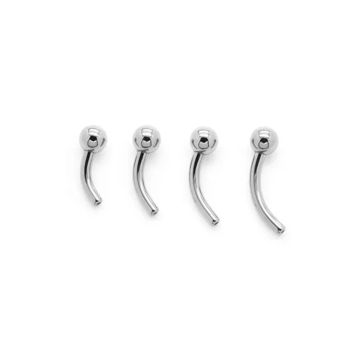 Male Sex Toys Tilum 16g Titanium Threadless Bent Barbell with 3mm Fixed Ball Price Per 1 Tilum