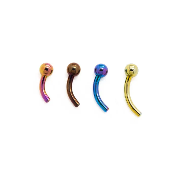 Male Sex Toys Tilum 16g Titanium Threadless Bent Barbell with 3mm Fixed Ball Price Per 1 Tilum