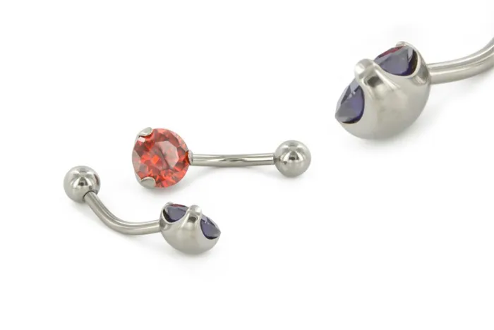 Male Sex Toys Tilum Tilum 14g 716 Internal Titanium Prong Set Jewel Belly Button Ring
