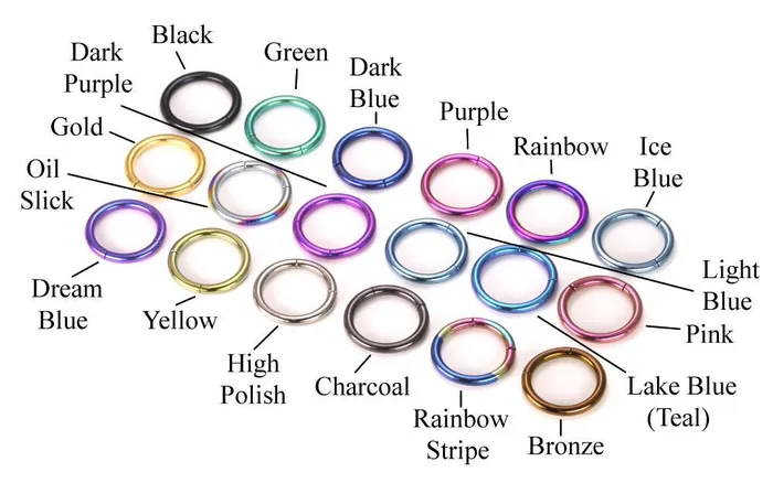 Male Sex Toys Tilum Tilum 14g Anodized Titanium Segment Ring Price Per 1