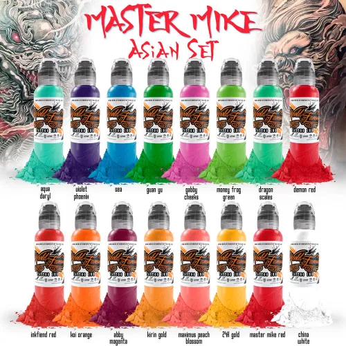 Master Mike 16Color Asian Set World Famous Tattoo Ink 1oz World Famous Anal Master Mike 16Color Asian Set World Famous Tattoo Ink 1oz World Famous Anal