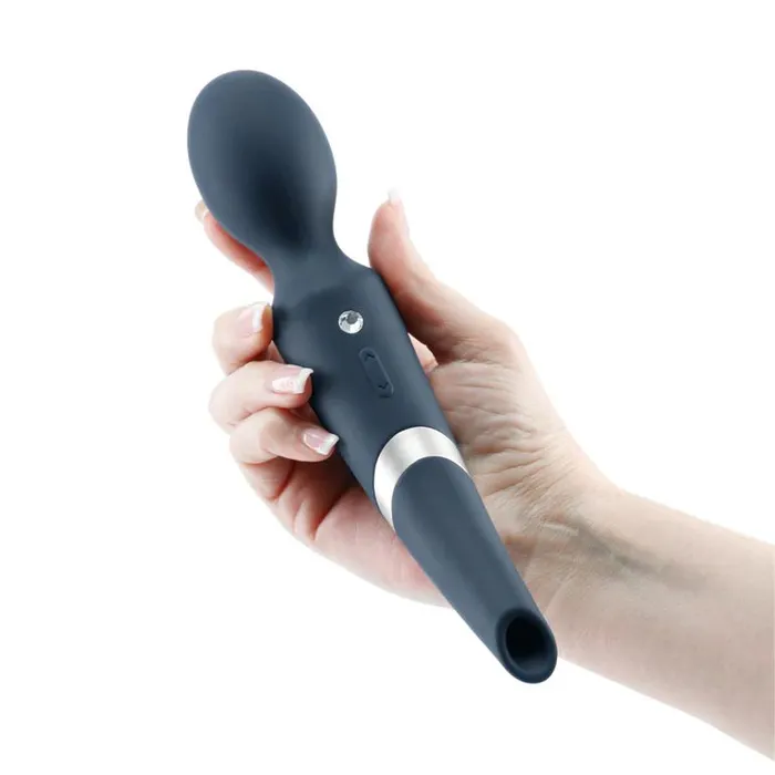 NS Novelties Vibrators Aurora Double Ended Clit Air Pulsation Powerful Wand Vibrator Blue NS Novelties Vibrators Aurora Double Ended Clit Air Pulsation Powerful Wand Vibrator Blue