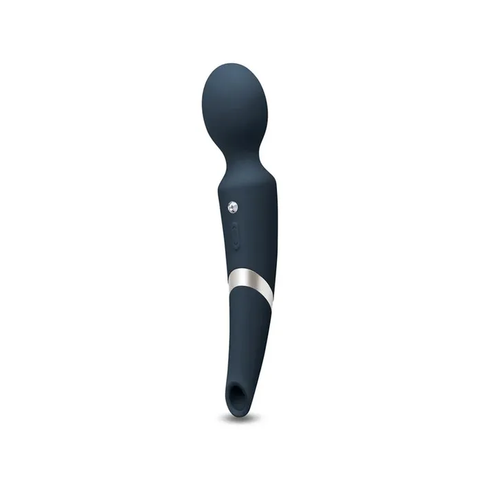 NS Novelties Vibrators Aurora Double Ended Clit Air Pulsation Powerful Wand Vibrator Blue