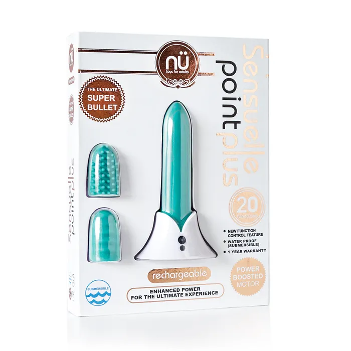NU Sensuelle NU Sensuelle POINT PLUS 20Function Bullet With Silicone Tips Tiffany Blue Vibrators NU Sensuelle NU Sensuelle POINT PLUS 20Function Bullet With Silicone Tips Tiffany Blue Vibrators