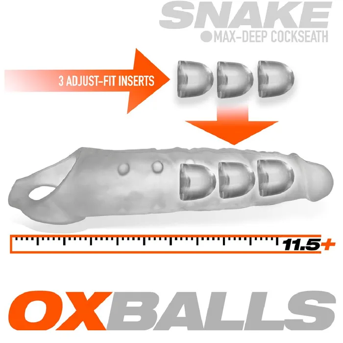 Oxballs Oxballs Snake Extra Long 11 Inch Cock Sheath with Ball Strap Clear Male Sex Toys Oxballs Oxballs Snake Extra Long 11 Inch Cock Sheath with Ball Strap Clear Male Sex Toys