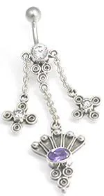 Painful Pleasures 14g 716 Bali Fan Sterling Silver Belly Button Ring Male Sex Toys Painful Pleasures 14g 716 Bali Fan Sterling Silver Belly Button Ring Male Sex Toys
