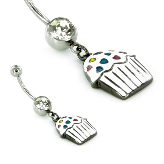 Painful Pleasures 14g 716 Belly Button Jewelry Cup Cake with Sprinkles Belly Button Ring White Male Sex Toys Painful Pleasures 14g 716 Belly Button Jewelry Cup Cake with Sprinkles Belly Button Ring White Male Sex Toys