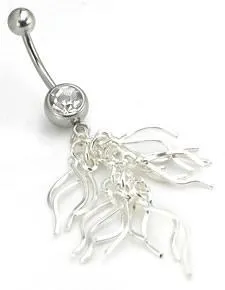 Painful Pleasures 14g 716 Crystal Flurry Belly Button Ring Male Sex Toys