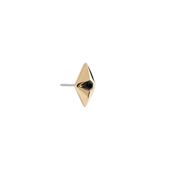 Painful Pleasures Anal Tilum Black Jeweled Rhombus 14kt Yellow Gold Threadless Top Price Per 1
