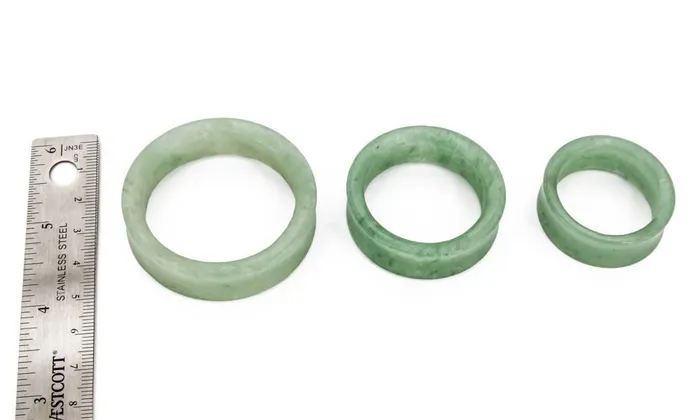 Painful Pleasures Dildos Green Aventurine Stone Double Flare Tunnel Price Per 1