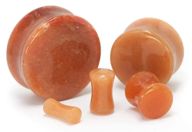 Painful Pleasures Dildos ORANGE AVENTURINE Stone Double Flare Plugs 10g 1 Price Per 1 Painful Pleasures Dildos ORANGE AVENTURINE Stone Double Flare Plugs 10g 1 Price Per 1