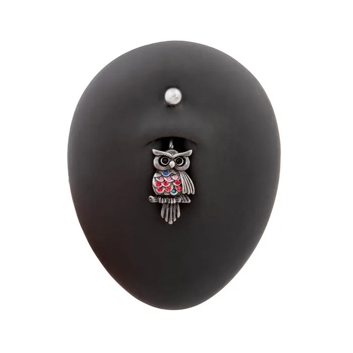 Painful Pleasures Male Sex Toys 14g 716 Antique Jeweled Owl Belly Button Ring