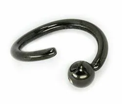 Painful Pleasures Male Sex Toys 14g Blackout Annealed Fixed Bead Ring