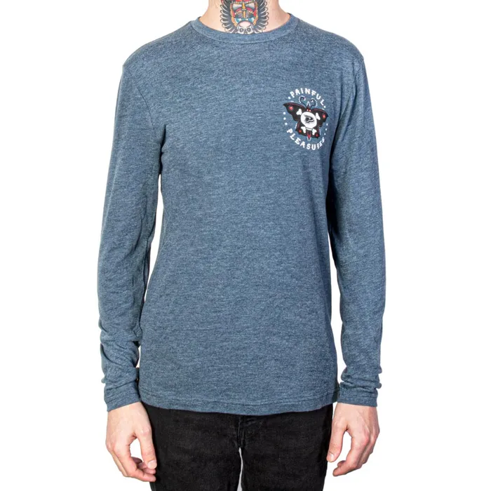 Painful Pleasures Male Sex Toys PainfulPleasures Body Transformation Indigo Triblend LongSleeve Tee