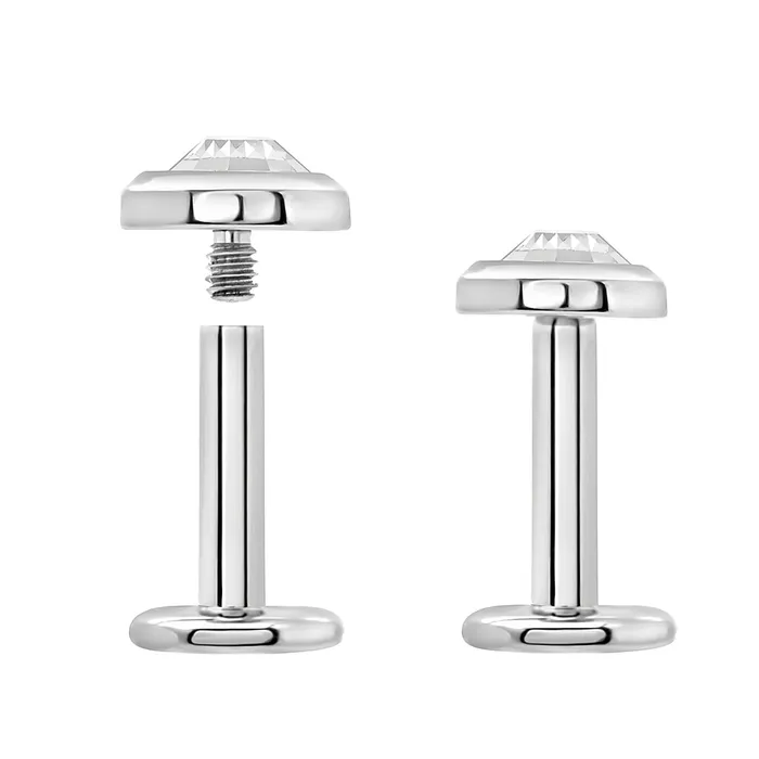 Painful Pleasures Vibrators 14g12g Internally Threaded Thin Flat Jewel Top Price Per 1