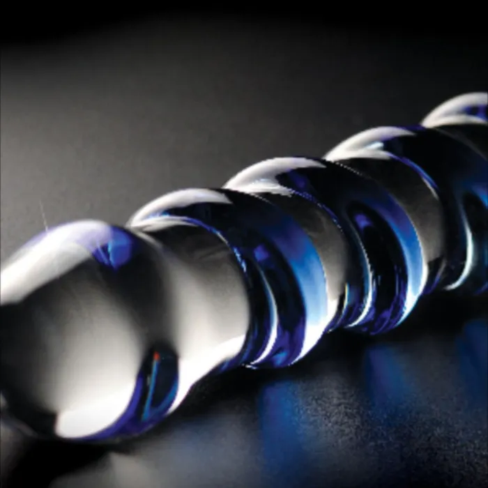 Pipedream Products Dildos Icicles No 5 Blue Spiral Glass 7 Inch Dildo
