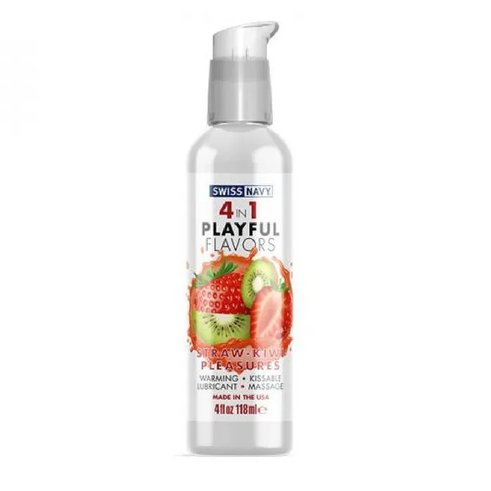 Playful Flavors Strawberry Kiwi 4 in 1 Warming Lubricant Swiss Navy Female Sex Toys Playful Flavors Strawberry Kiwi 4 in 1 Warming Lubricant Swiss Navy Female Sex Toys