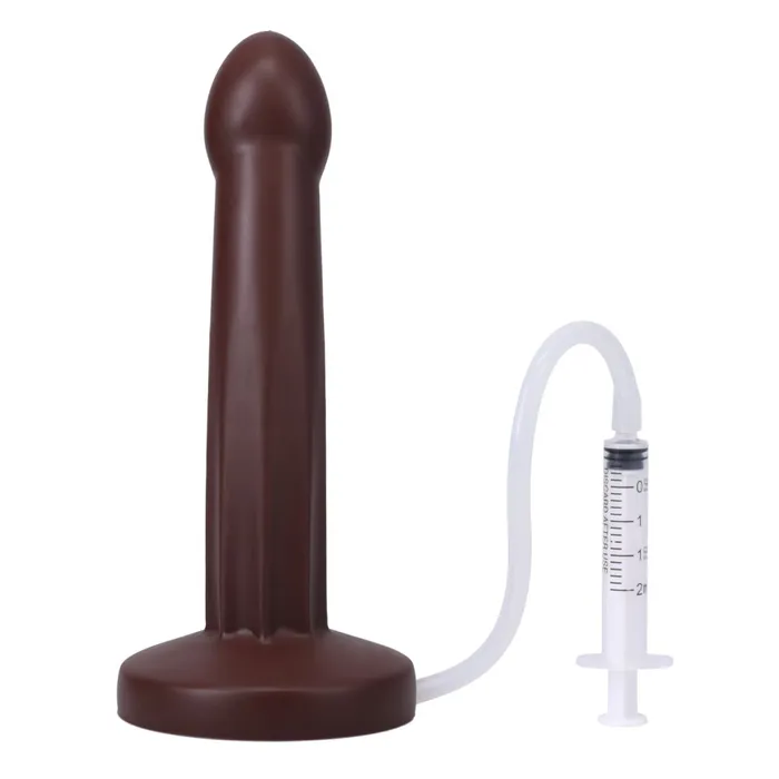 Pop 7 Inch Silicone Squirting Dildo Chocolate Tantus Dildos