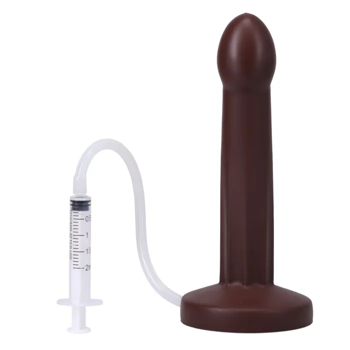 Pop 7 Inch Silicone Squirting Dildo Chocolate Tantus Dildos