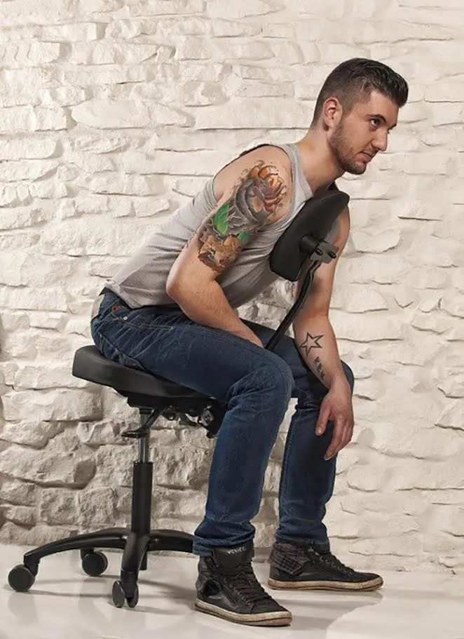 Precision Anal Precision Professional Tattoo Stool Black and Silver