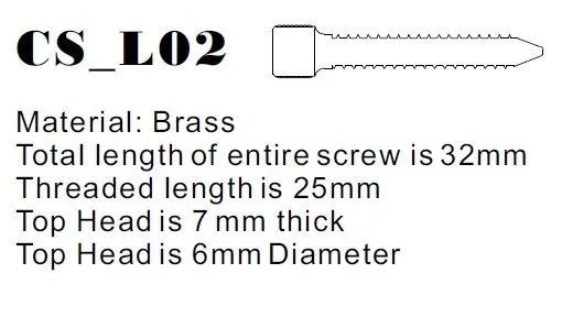 Precision Vibrators Long Copper Contact Screw M4 Metric Version 2