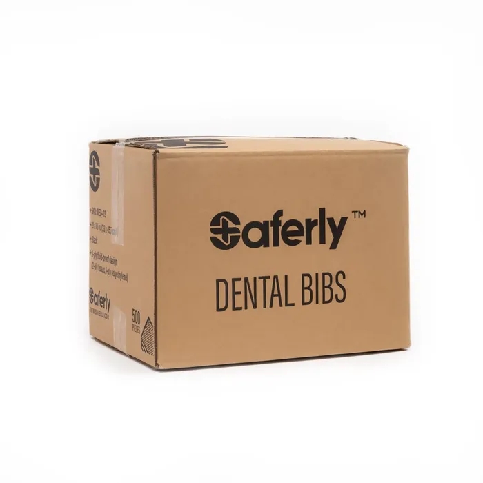 Saferly Anal Saferly Medical Black Dental Bibs 13 x 18 Case of 500