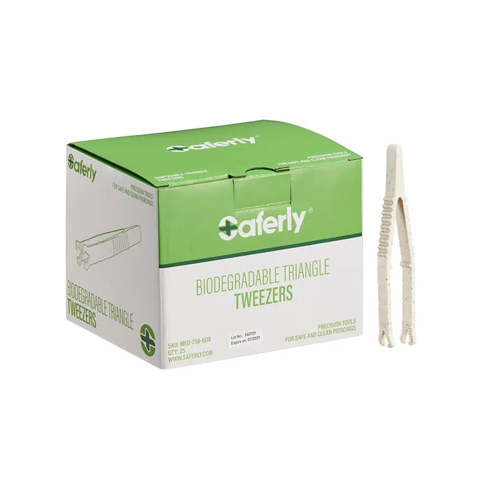 Saferly Medical Biodegradable Sterilized Triangle Tip Tweezers Box of 25 Saferly Anal Saferly Medical Biodegradable Sterilized Triangle Tip Tweezers Box of 25 Saferly Anal
