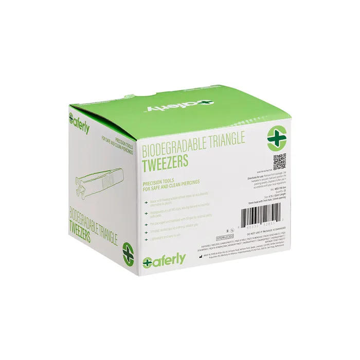 Saferly Medical Biodegradable Sterilized Triangle Tip Tweezers Box of 25 Saferly Anal