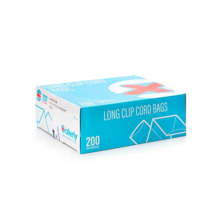 Saferly Vibrators Saferly 20 Clip Cord Sleeves Machine Bags Blue Box of 200