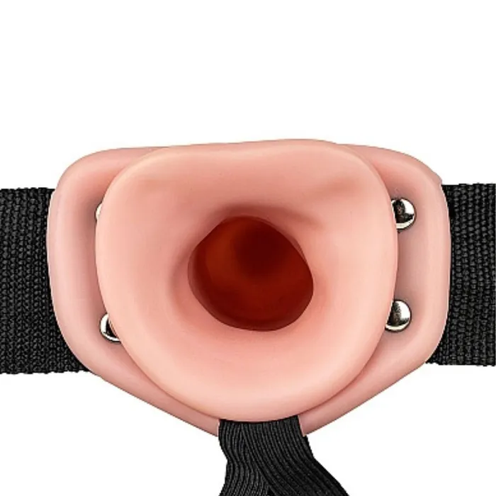 Shots Female Sex Toys Realrock Vibrating 6 Inch Hollow Dildo Strapon Harness Vanilla