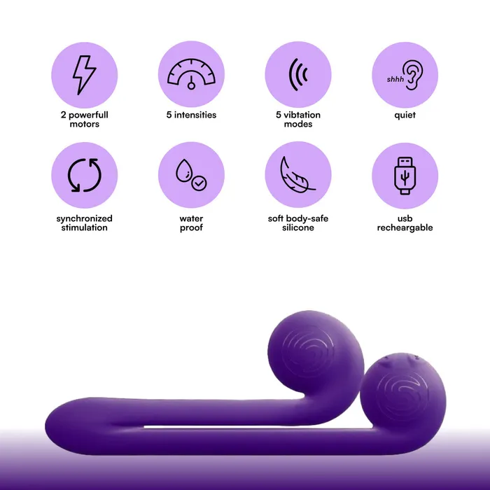 Snail Vibe Vibrators The Snail Ultra Powerful 2 Motor Dual Stimulating Vibrator Purple