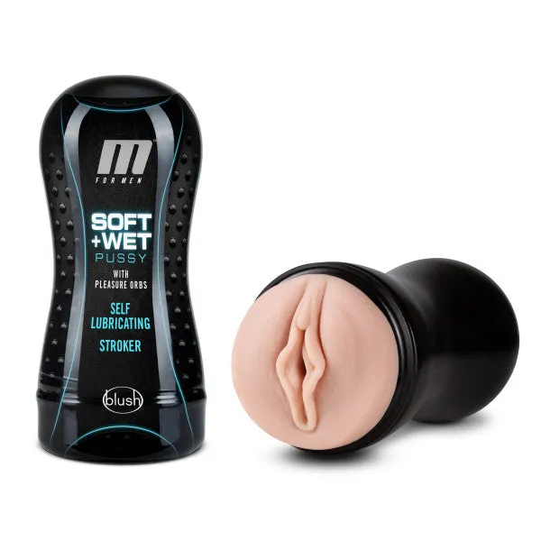 Soft and Wet Pussy Self Lubricating Stroker with Pleasure Ridges Vanilla Blush Male Sex Toys