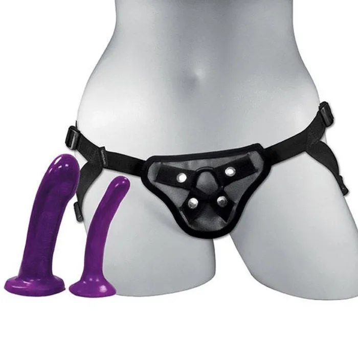 Sportsheets Female Sex Toys Anal Explorer Strapon Pegging Harness Kit with 2 Silicone Dildos