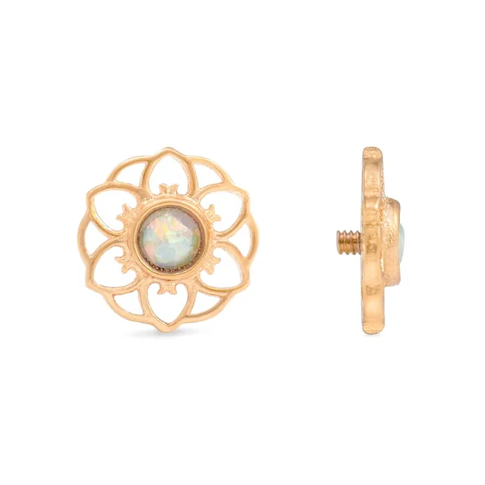 Tilum 14g12g Internally Threaded Yellow Gold Hellebore Top White Opal Center Price Per 1 Tilum Vibrators Tilum 14g12g Internally Threaded Yellow Gold Hellebore Top White Opal Center Price Per 1 Tilum Vibrators