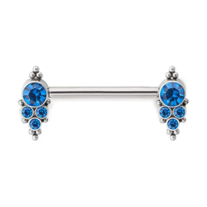 Tilum 14g 58 Jewel and Bead Clusters Titanium Nipple Barbell Price Per 1 Tilum Vibrators