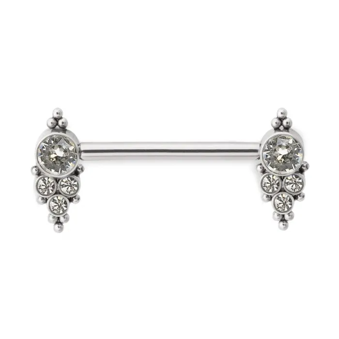 Tilum 14g 58 Jewel and Bead Clusters Titanium Nipple Barbell Price Per 1 Tilum Vibrators