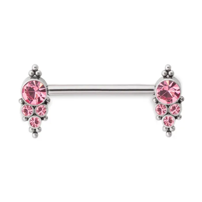 Tilum 14g 58 Jewel and Bead Clusters Titanium Nipple Barbell Price Per 1 Tilum Vibrators