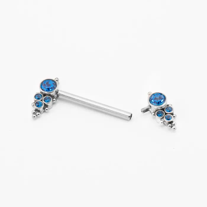 Tilum 14g 58 Jewel and Bead Clusters Titanium Nipple Barbell Price Per 1 Tilum Vibrators
