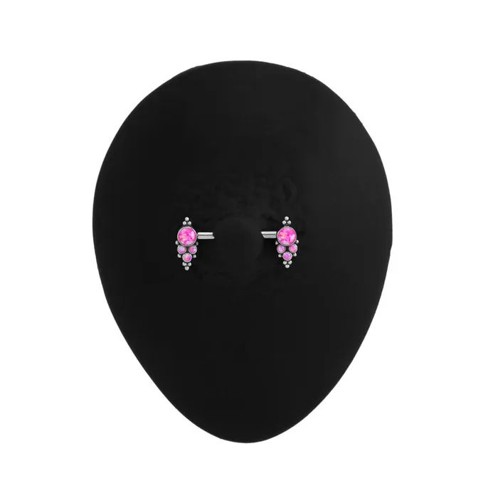 Tilum 14g 58 Jewel and Bead Clusters Titanium Nipple Barbell Price Per 1 Tilum Vibrators