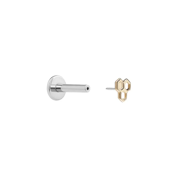 Tilum 14kt Yellow Gold Honeycomb Threadless Top Price Per 1 Tilum Vibrators