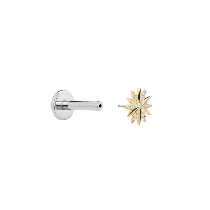 Tilum 14kt Yellow Gold Jeweled Star Threadless Top Price Per 1 Tilum Vibrators