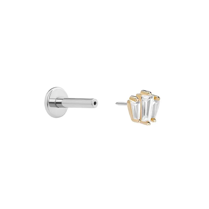 Tilum 14kt Yellow Gold Trinal Baguette Threadless Top Price Per 1 Tilum Vibrators