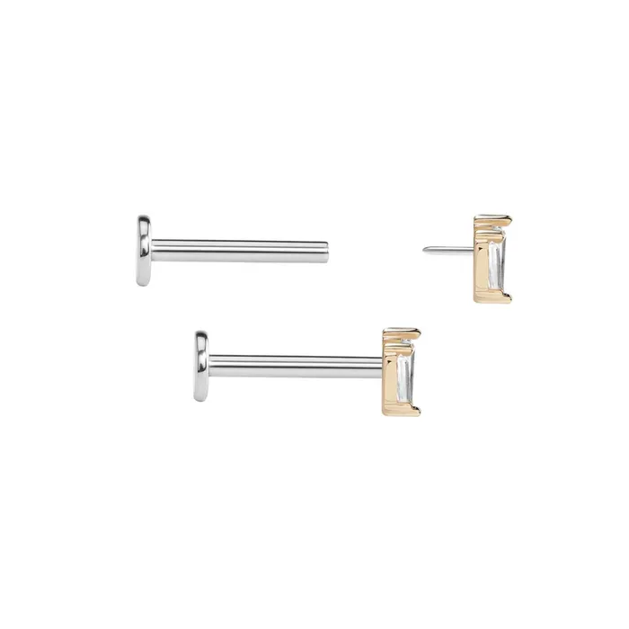 Tilum 14kt Yellow Gold Trinal Baguette Threadless Top Price Per 1 Tilum Vibrators