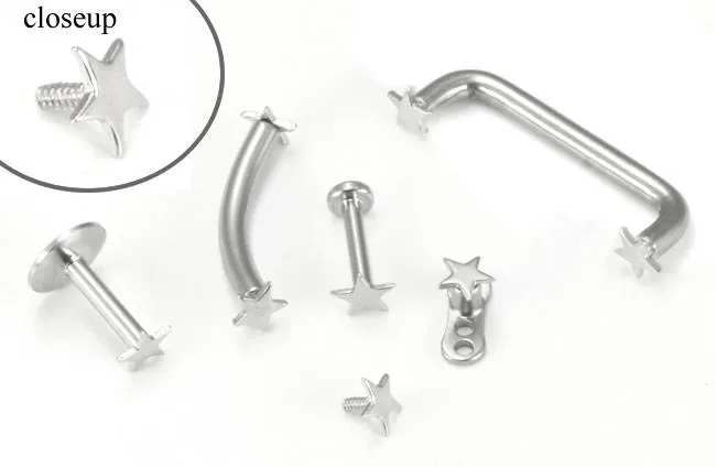 Tilum 18g16g Internally Threaded Replacement WHITE GOLD FLAT STAR Price Per 1 Tilum Vibrators Tilum 18g16g Internally Threaded Replacement WHITE GOLD FLAT STAR Price Per 1 Tilum Vibrators