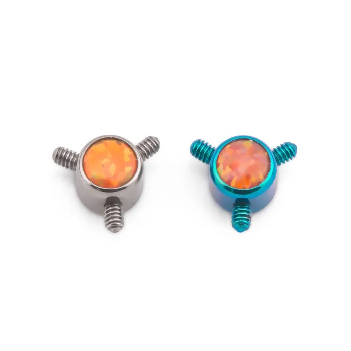 Tilum 4mm Titanium BezelSet Opal Disc with 3 Internal 12mm Threaded Posts Price Per 1 Tilum Female Sex Toys