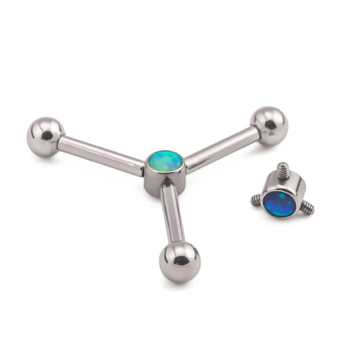 Tilum 4mm Titanium BezelSet Opal Disc with 3 Internal 12mm Threaded Posts Price Per 1 Tilum Female Sex Toys