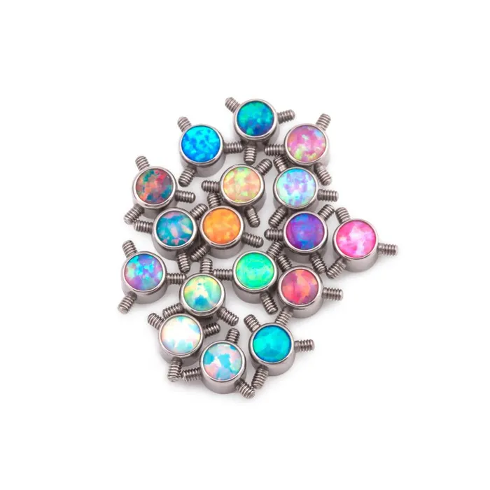 Tilum 4mm Titanium BezelSet Opal Disc with 3 Internal 12mm Threaded Posts Price Per 1 Tilum Female Sex Toys