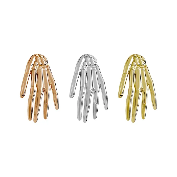 Tilum Anal Tilum 14kt Gold Skeleton Hand Threadless Top Price Per 1