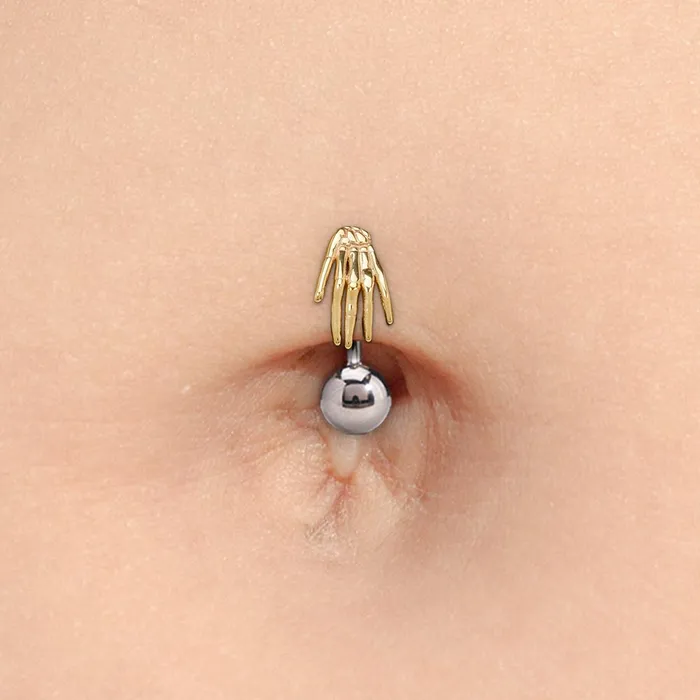 Tilum Anal Tilum 14kt Gold Skeleton Hand Threadless Top Price Per 1